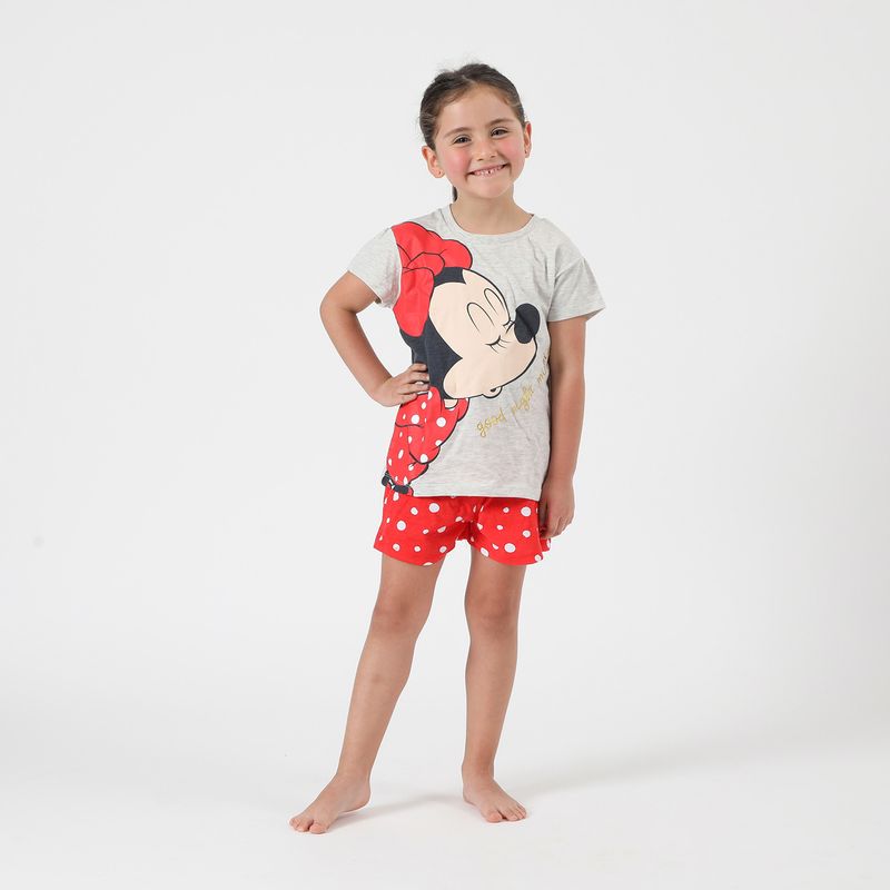 DISNEY - Pijama Corto Niña Minnie Blanco Disney