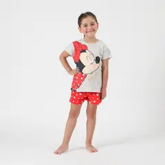 DISNEY - Pijama Corto Niña Minnie Blanco