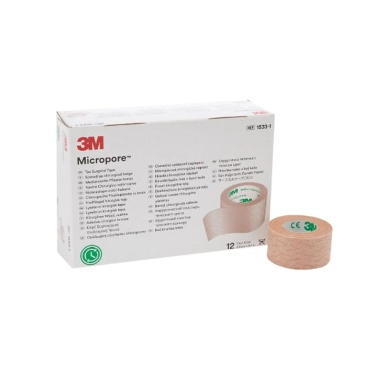 3M - Micropore 3M Sin Dispensador 25 Cm X 91 M Piel 1533-1 x 12 unidades