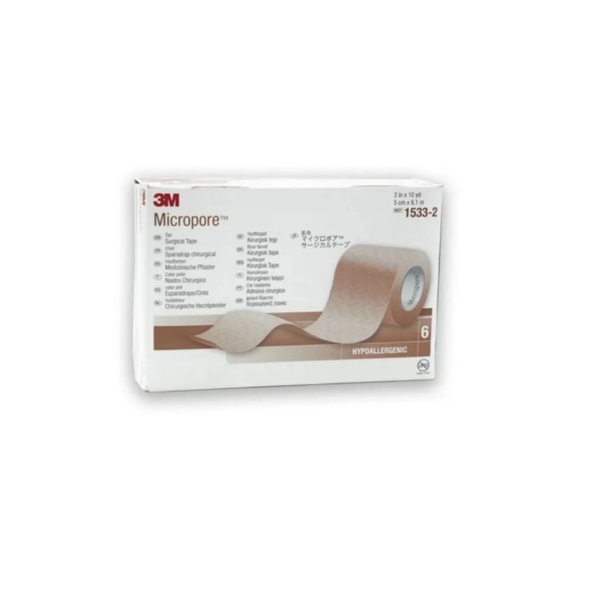 3M - Micropore 3M Sin Dispensador 5 Cm X 91 M Piel 1533-2 x 6 unidades