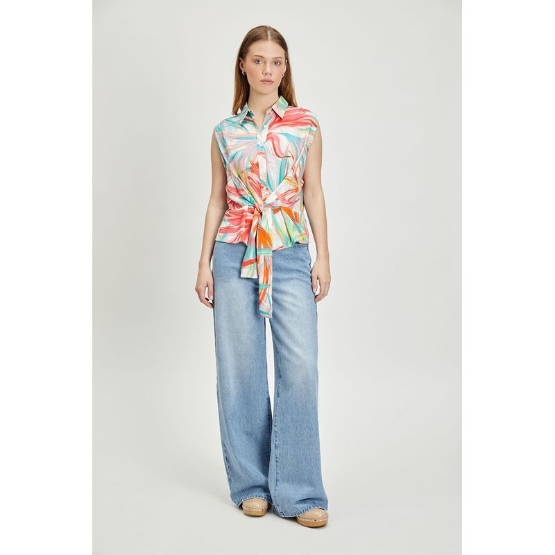 IO - Blusa Sin Mangas Crudo Mujer Io