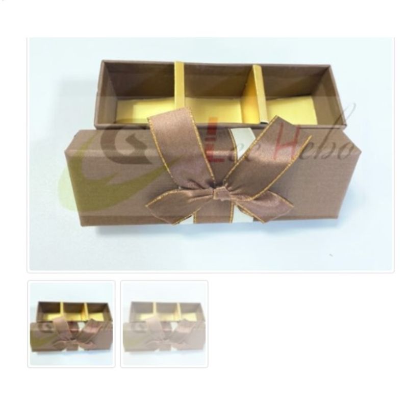 GENERICO - Caja Para Chocolate 3 Puestos Color Cafe