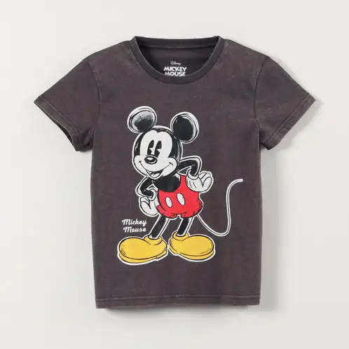 DISNEY - Polera Manga Corta Hombre Mickey Gris