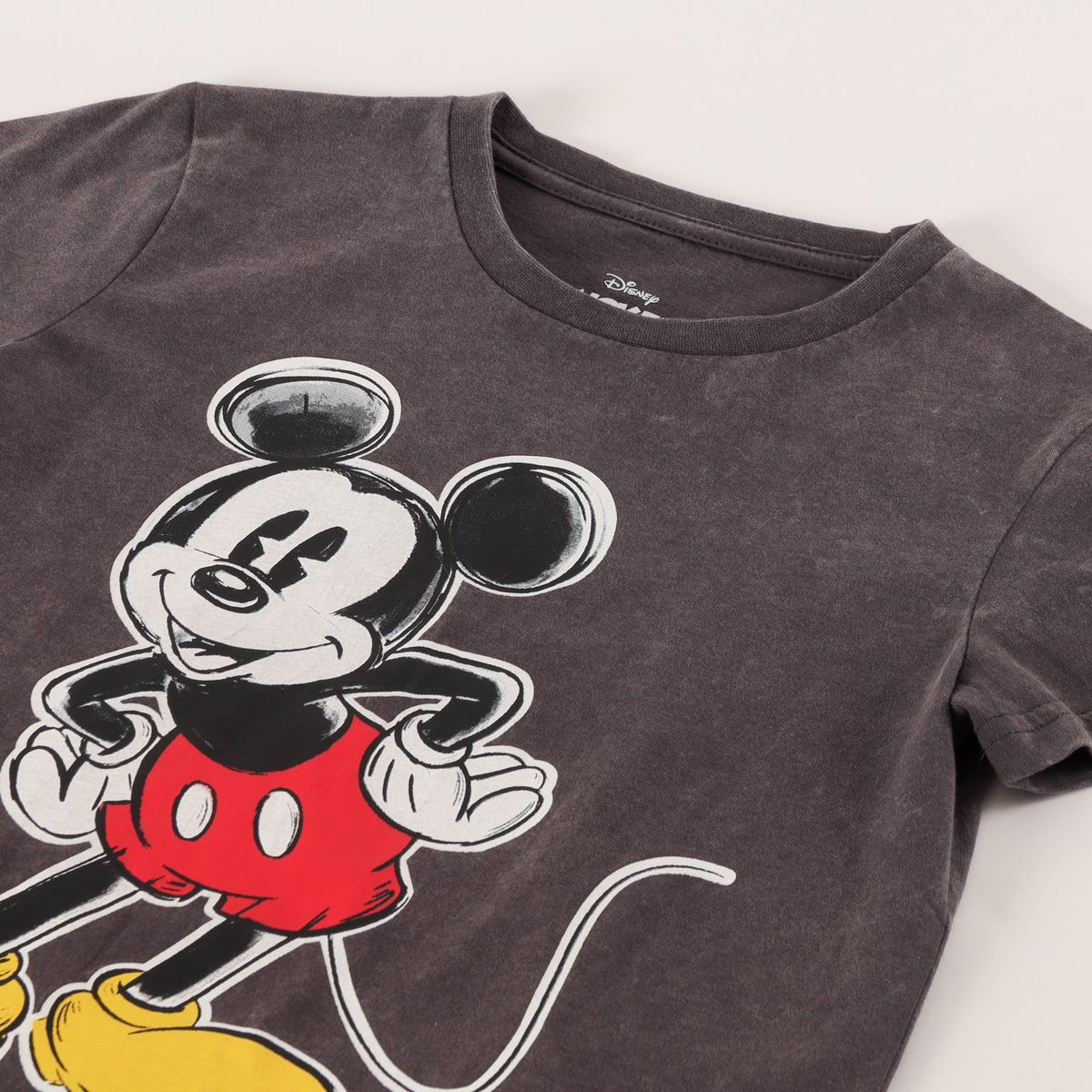 DISNEY - Polera Manga Corta Niño Mickey Gris Disney