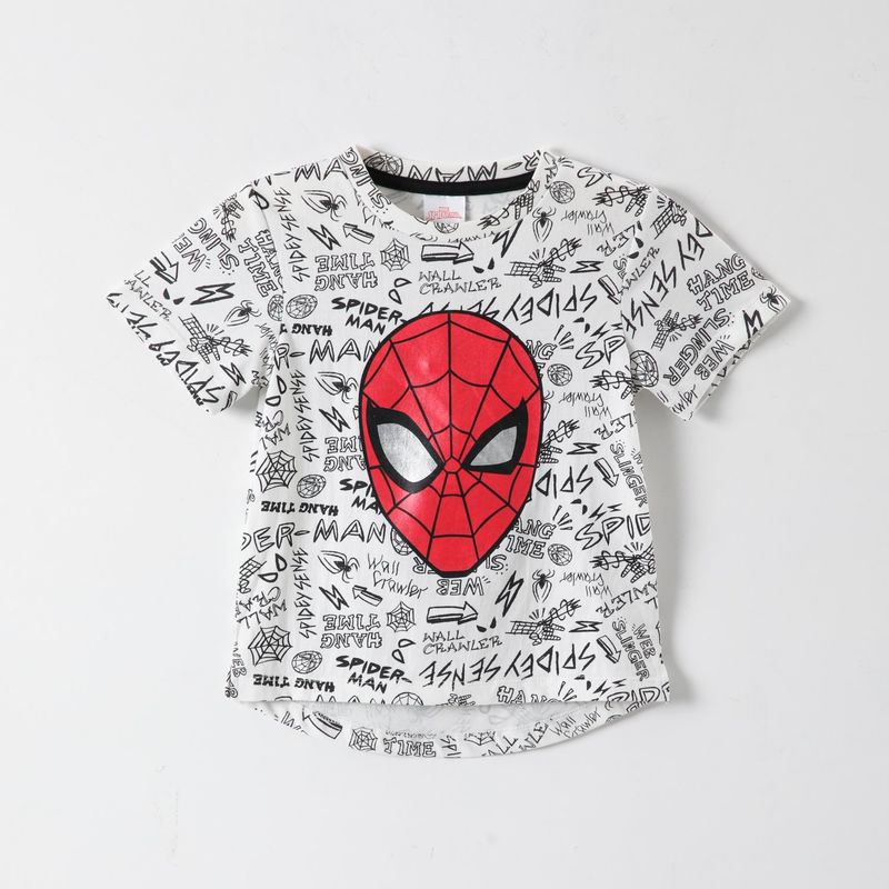 MARVEL - Polera Manga Corta Niño Folia Spiderman Gris Marvel