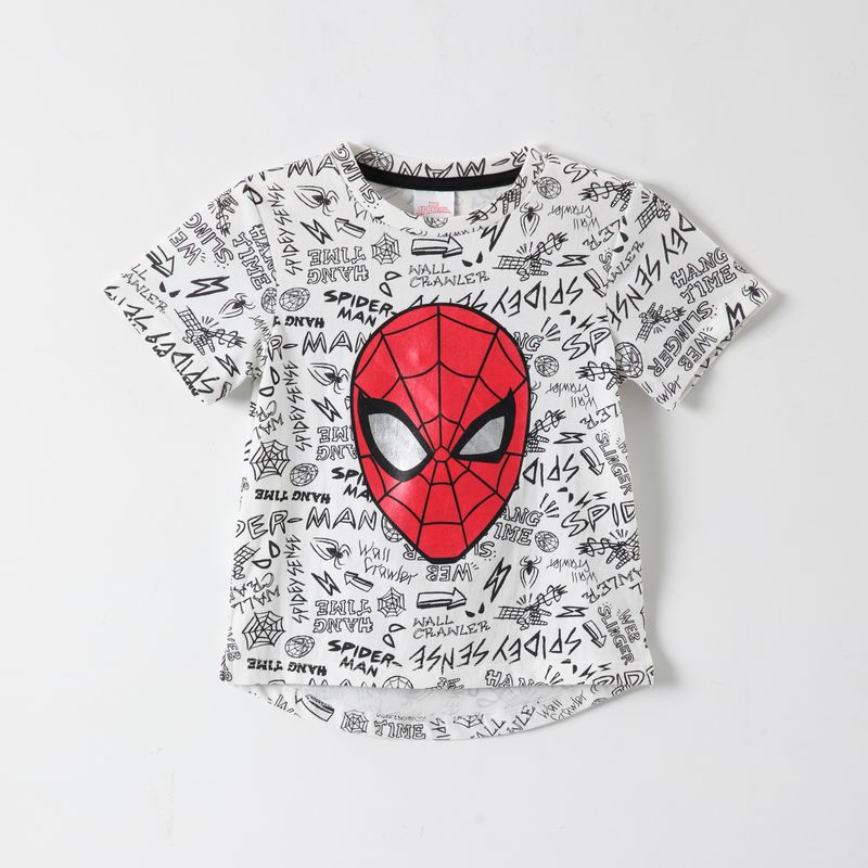 MARVEL - Polera Manga Corta Niño Folia Spiderman Gris Marvel