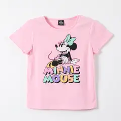 DISNEY - Polera Manga Corta Niña Minnie Rosado