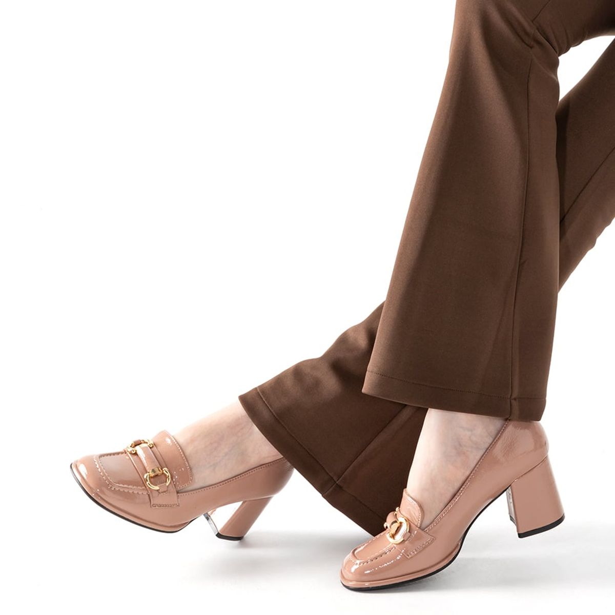 WEIDE - Zapatos Mocasin casual Taco Alto Charol Mujer Weide GH131