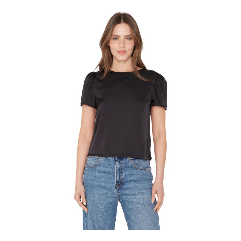 JACINTA TIENDA - Blusa Olivia satin negra Jacinta Tienda