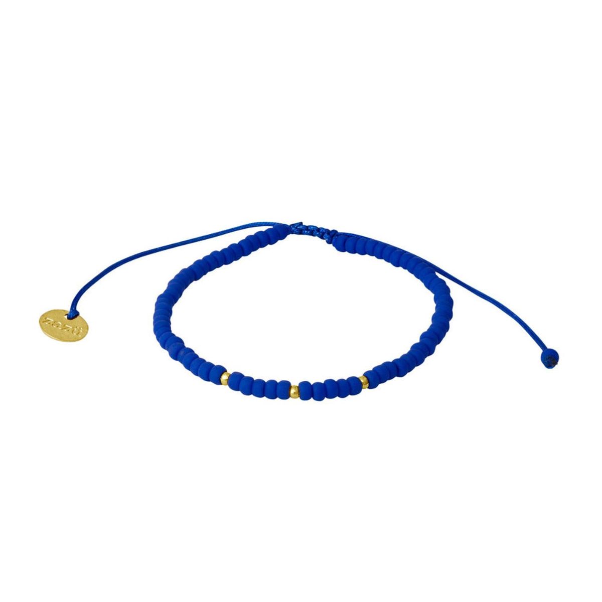 ZAZU - Pulsera Candy Azul con Mostacillas Bañadas en Oro