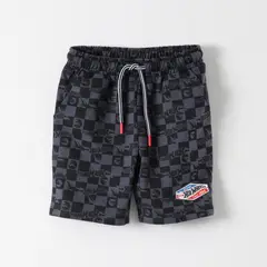 HOT WHEELS - Short Niño Full Print Negro