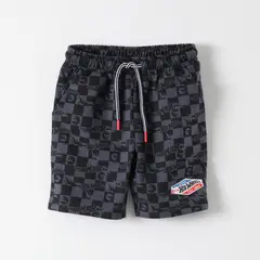 HOT WHEELS - Short Niño Full Print Negro