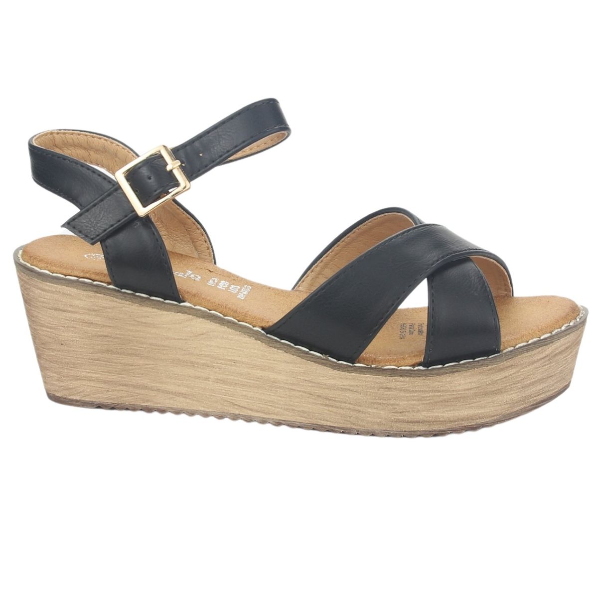 CHALADA - Sandalia Mujer Negro Plataforma Chalada Tala-1
