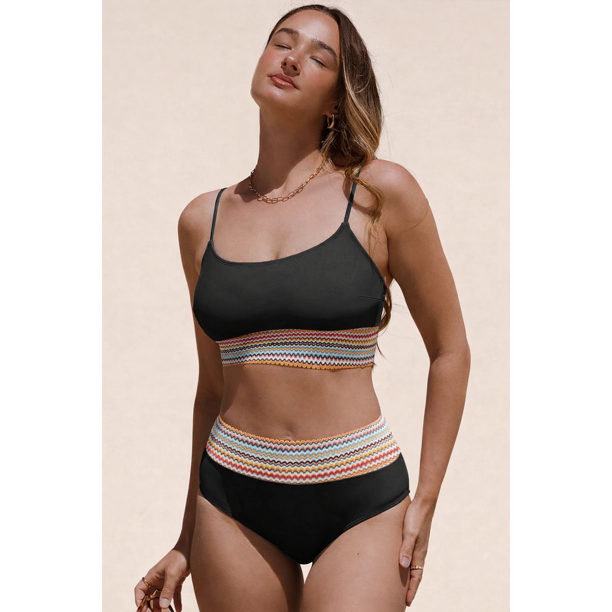 GLORIAHOON - Bikini Sexy Cintura Alta Étnico Patchwork Gloriahoon