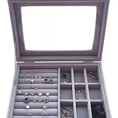 ROZENBERG SPA - Organizador De Joyas Joyero De Collar Anillos Color Gris