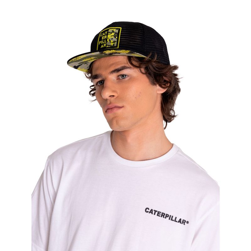 CAT - Jockey Negro 6 Panel Mesh Trucker Hombre CAT
