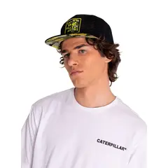 CAT - Jockey Negro 6 Panel Mesh Trucker Hombre