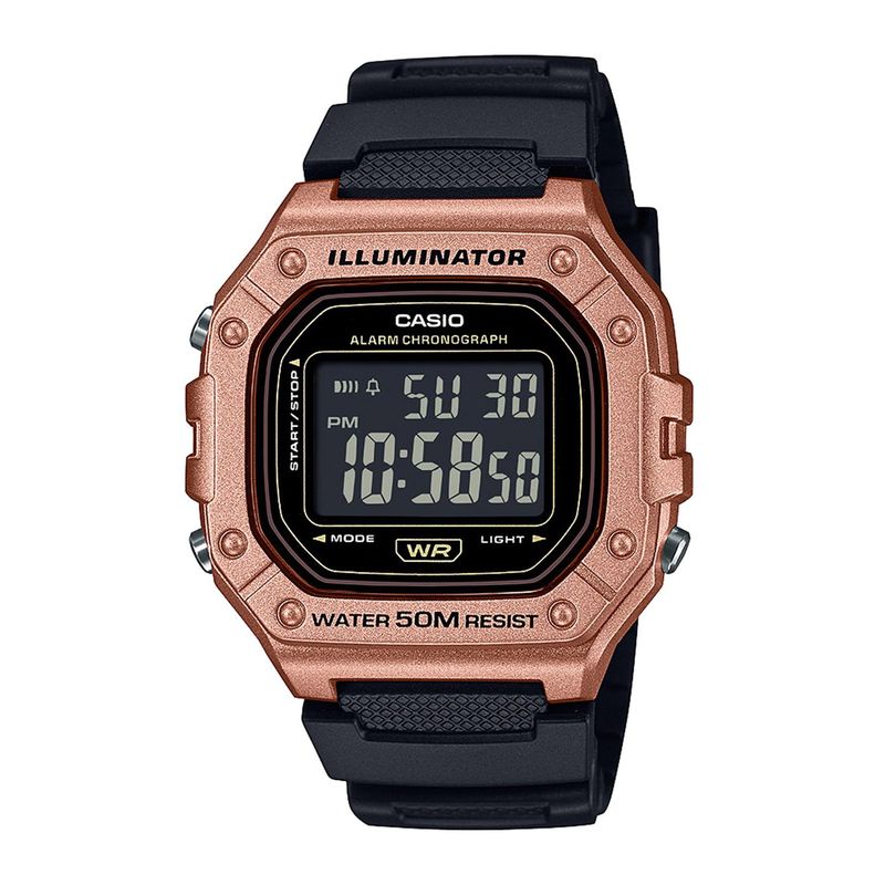 CASIO - Reloj CASIO W-218HM-5BVDF Resina Hombre Oro Rosa