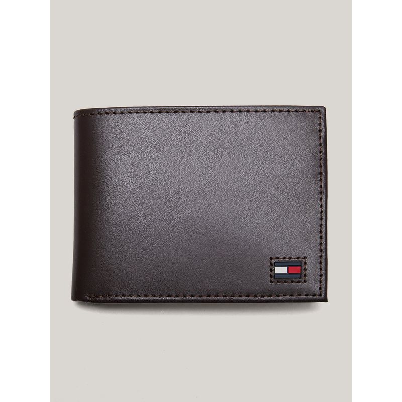 TOMMY HILFIGER - Billetera Plegable Con Logo Café Tommy Hilfiger