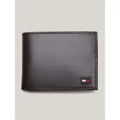 TOMMY HILFIGER - Billetera Plegable Con Logo Café