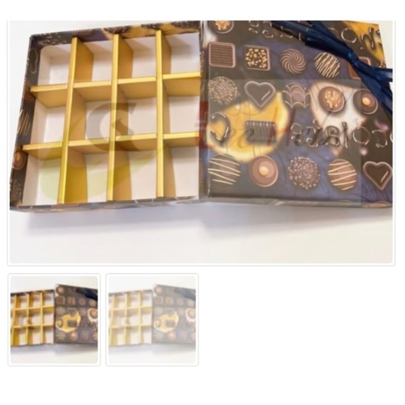 GENERICO - Caja Para Chocolate 16 Puestos Color Cafe