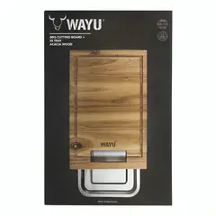 WAYU - TABLA MADERA BANDEJA DE ACERO