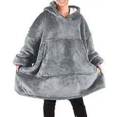 GENERICO - Manta Polar bata Frazada Oversize con capucha chiporro