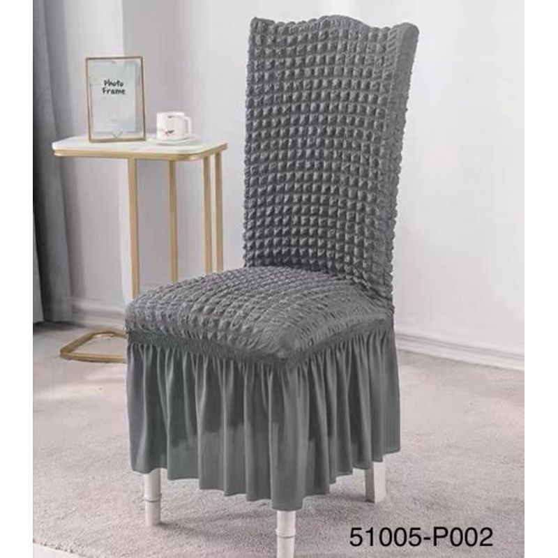 ANGELES DEL HOGAR - Cubre asientos comedor pack 6 unidades Turco Texturizado Gris