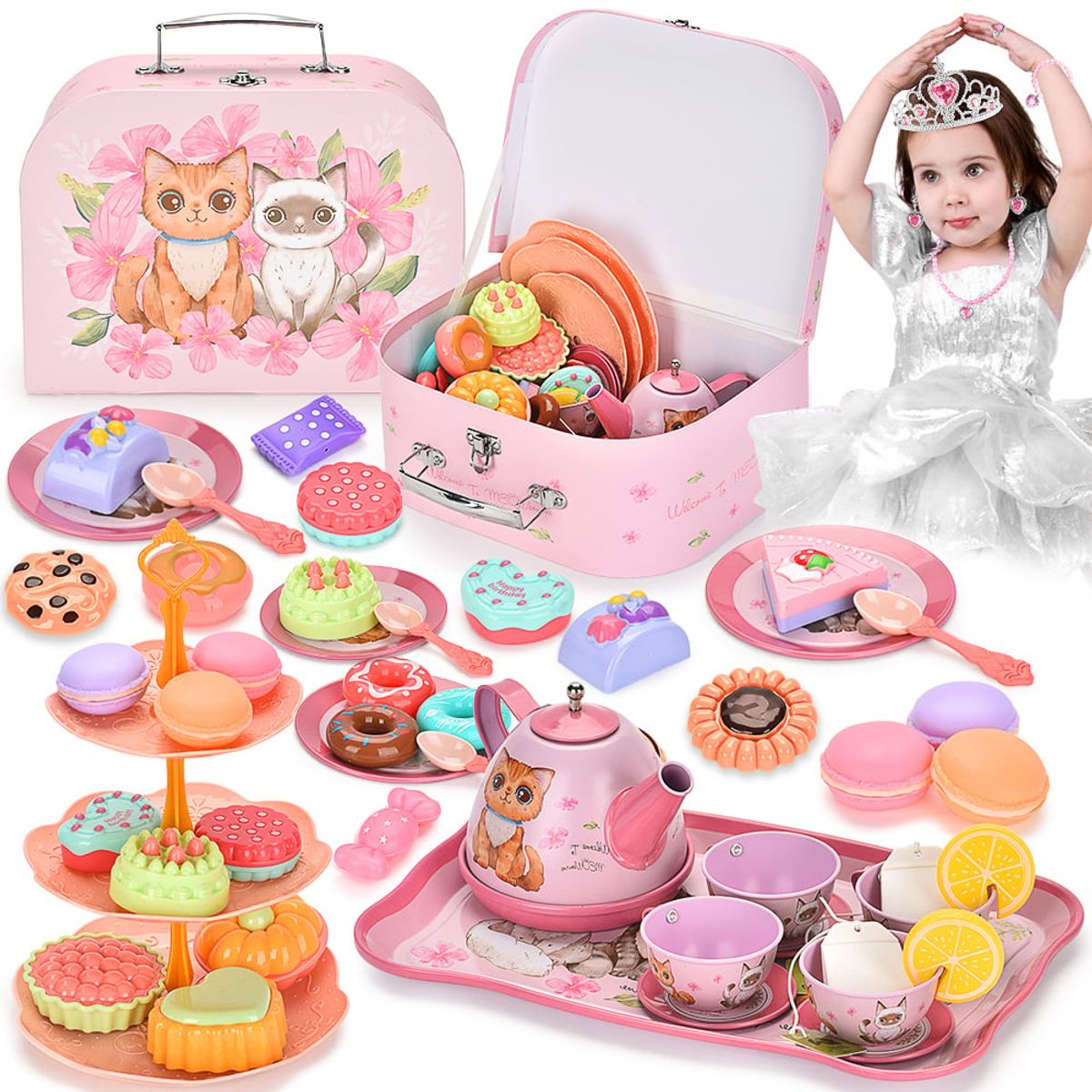LUKOVEE - Juguete De Cocinas Para Niñas Tarde De Té Comidita Postre