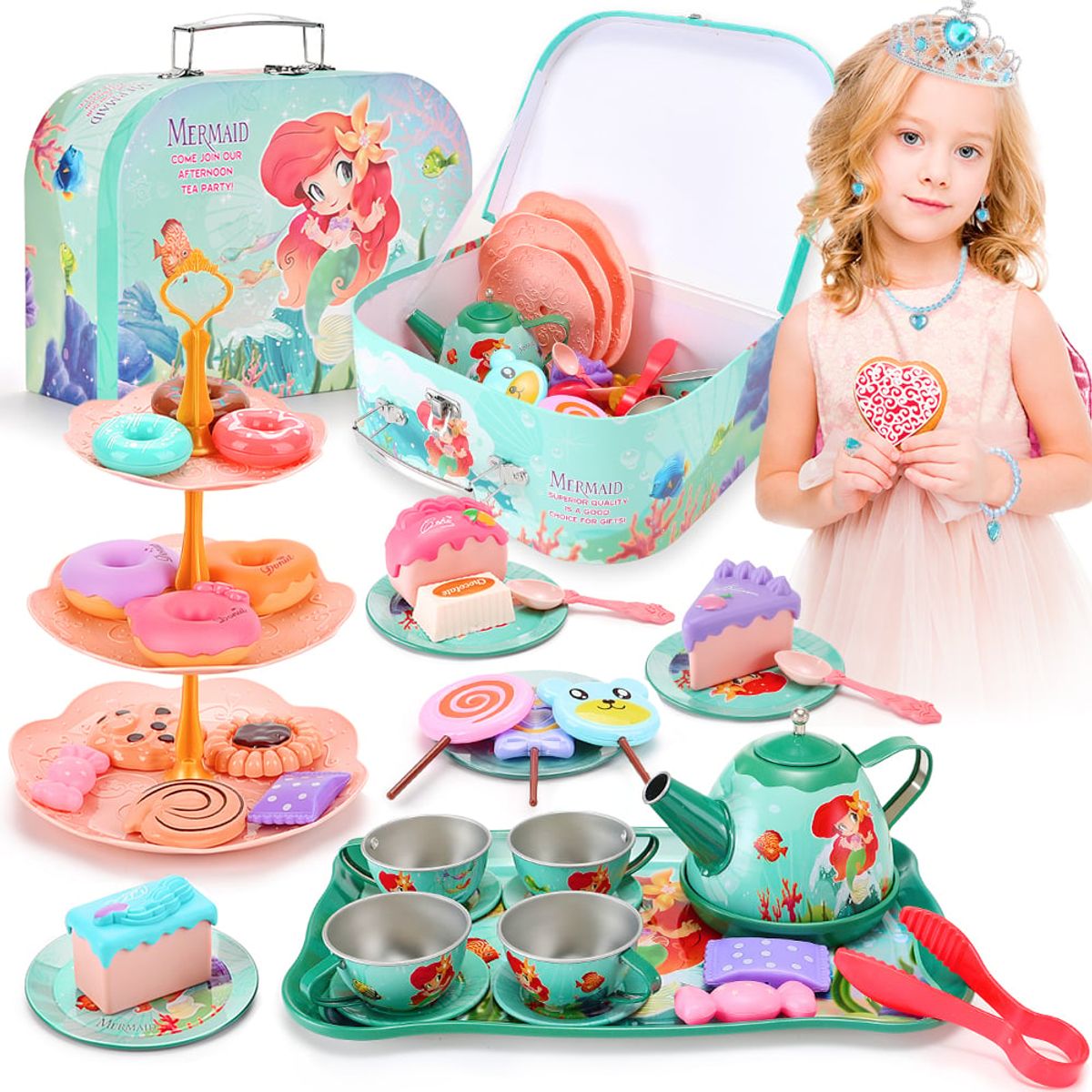 LUKOVEE - Juguete De Cocinas Para Niñas Tarde De Té Comidita Postre
