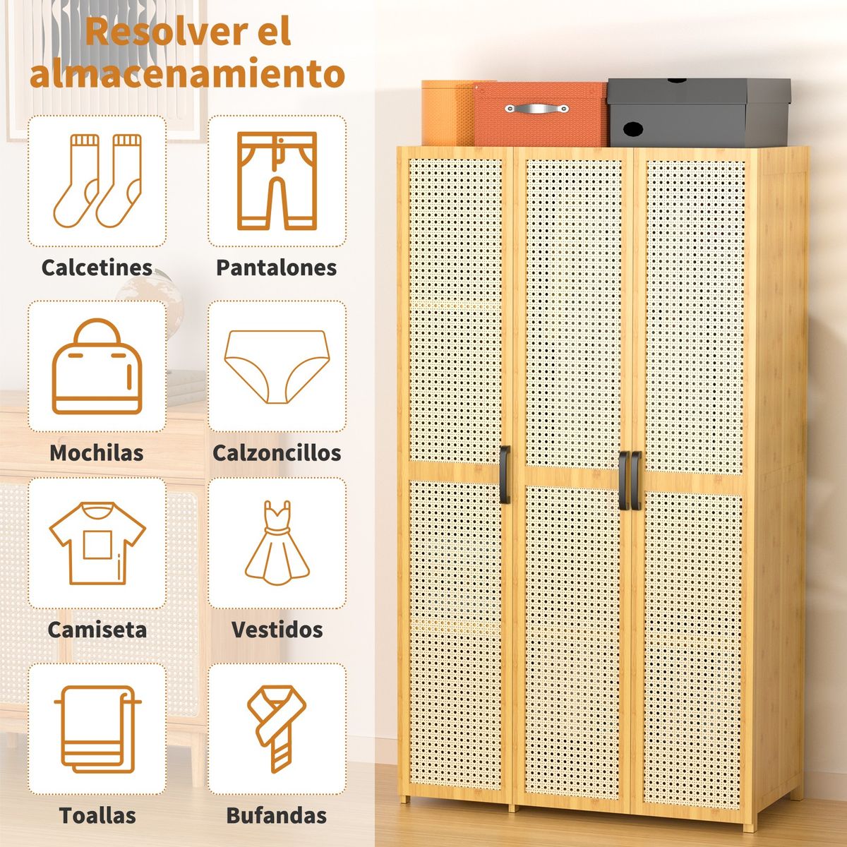 AIZO - AIZO Armario Moderno Ropero Armable para Dormitorio