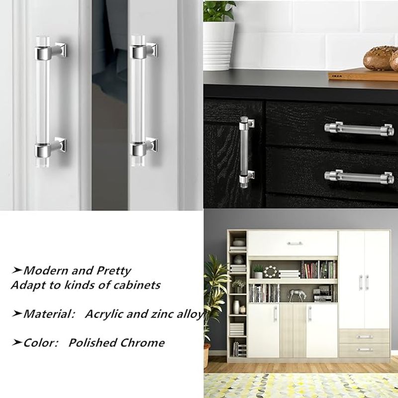 AIZO - Tirador Cristal Forma Cajón  14cm 6 piezas