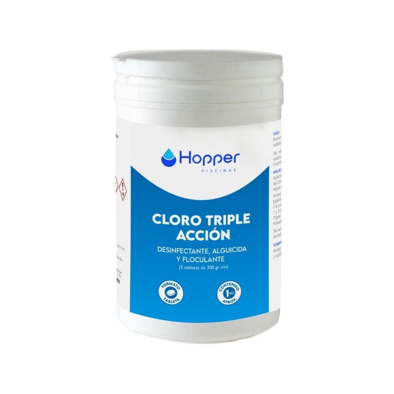 GENERICO - Cloro Triple Acción Pote 1kg En Tabletas -