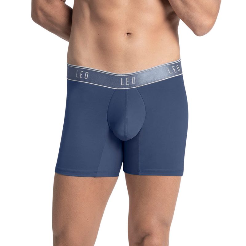 LEO - Bóxer de microfibra y ajuste inteligente con diseño ergonómico en la parte frontal 033328 Azul Medio