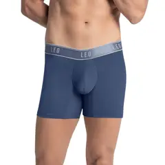 LEO - Bóxer de microfibra y ajuste inteligente con diseño ergonómico en la parte frontal 033328 Azul Medio