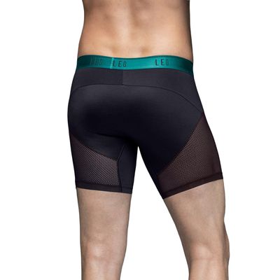 Imagen 2 del producto Bóxer medio de secado rápido con mallas transpirables en microfibra 033272N Negro Con Verde Oscuro