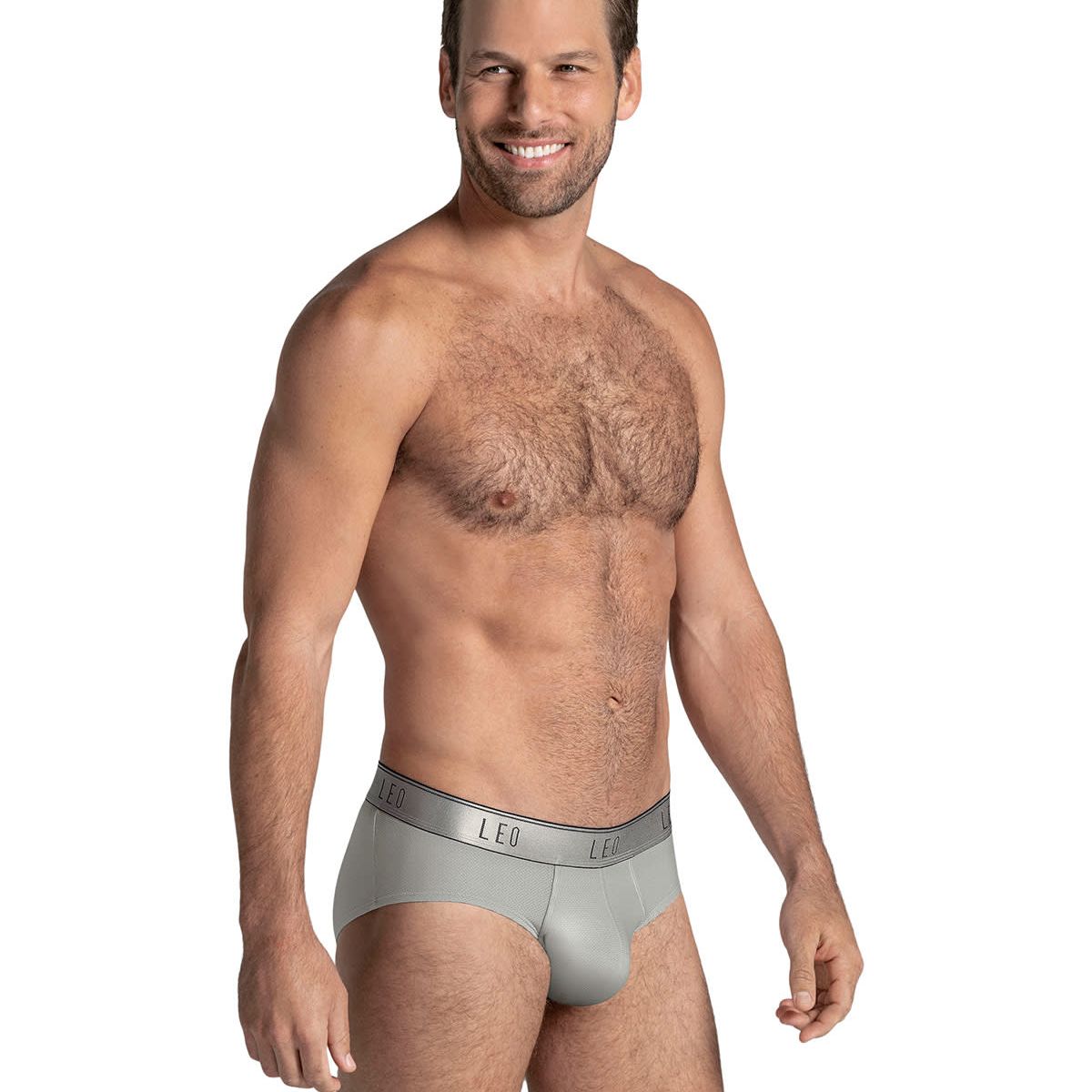 LEO - Bóxer brief de alta transpiración en microfibra ideal para uso diario 033278N Gris Claro