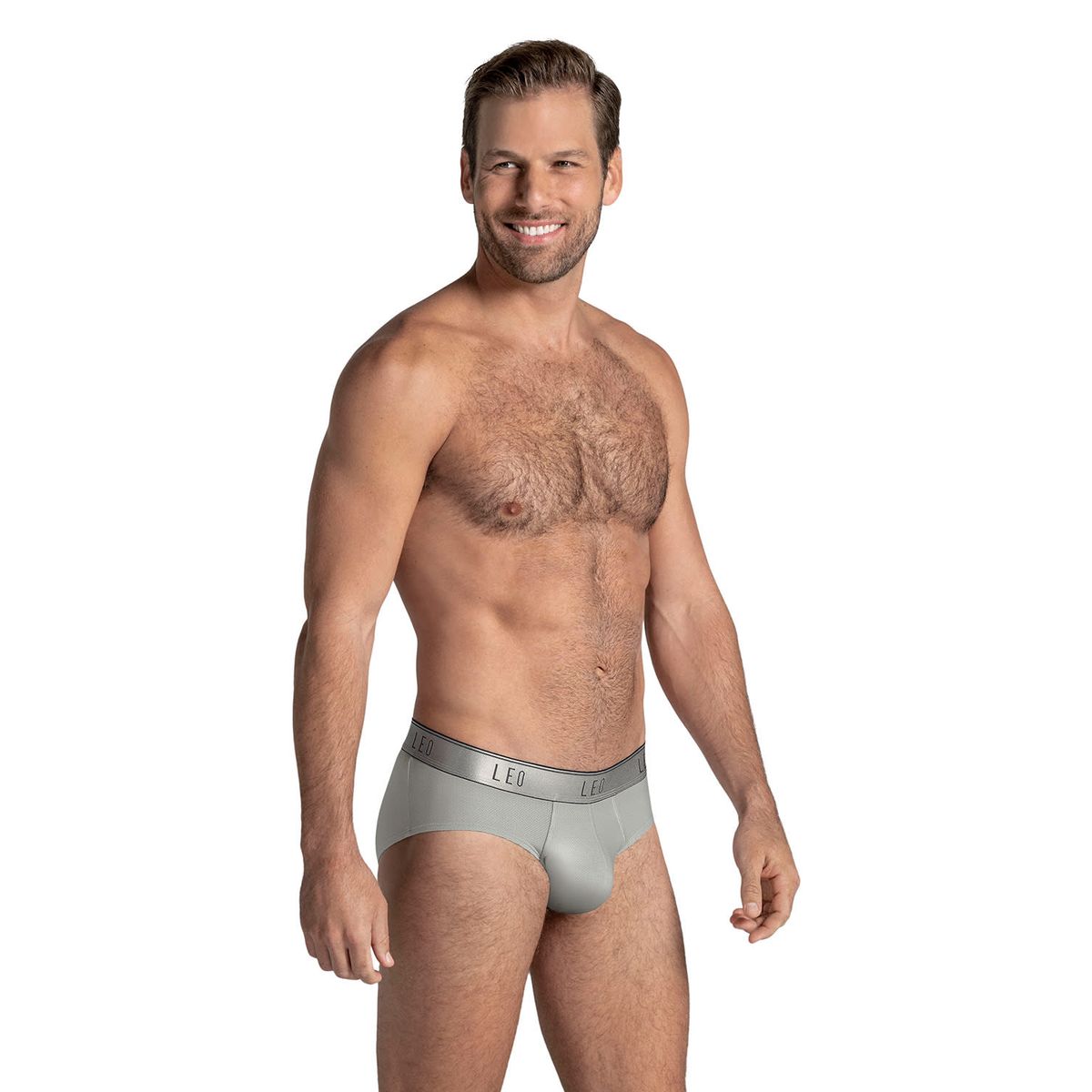 LEO - Bóxer brief de alta transpiración en microfibra ideal para uso diario 033278N Gris Claro