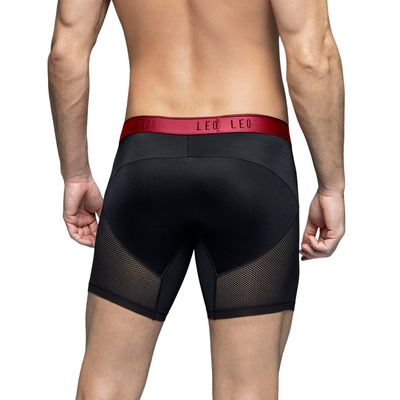 Imagen 2 del producto Bóxer medio de secado rápido con mallas transpirables en microfibra 033272N Negro Con Elástico Rojo
