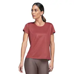 LEONISA - Camiseta deportiva de secado rápido y silueta semiajustada 195324 Rosado Medio