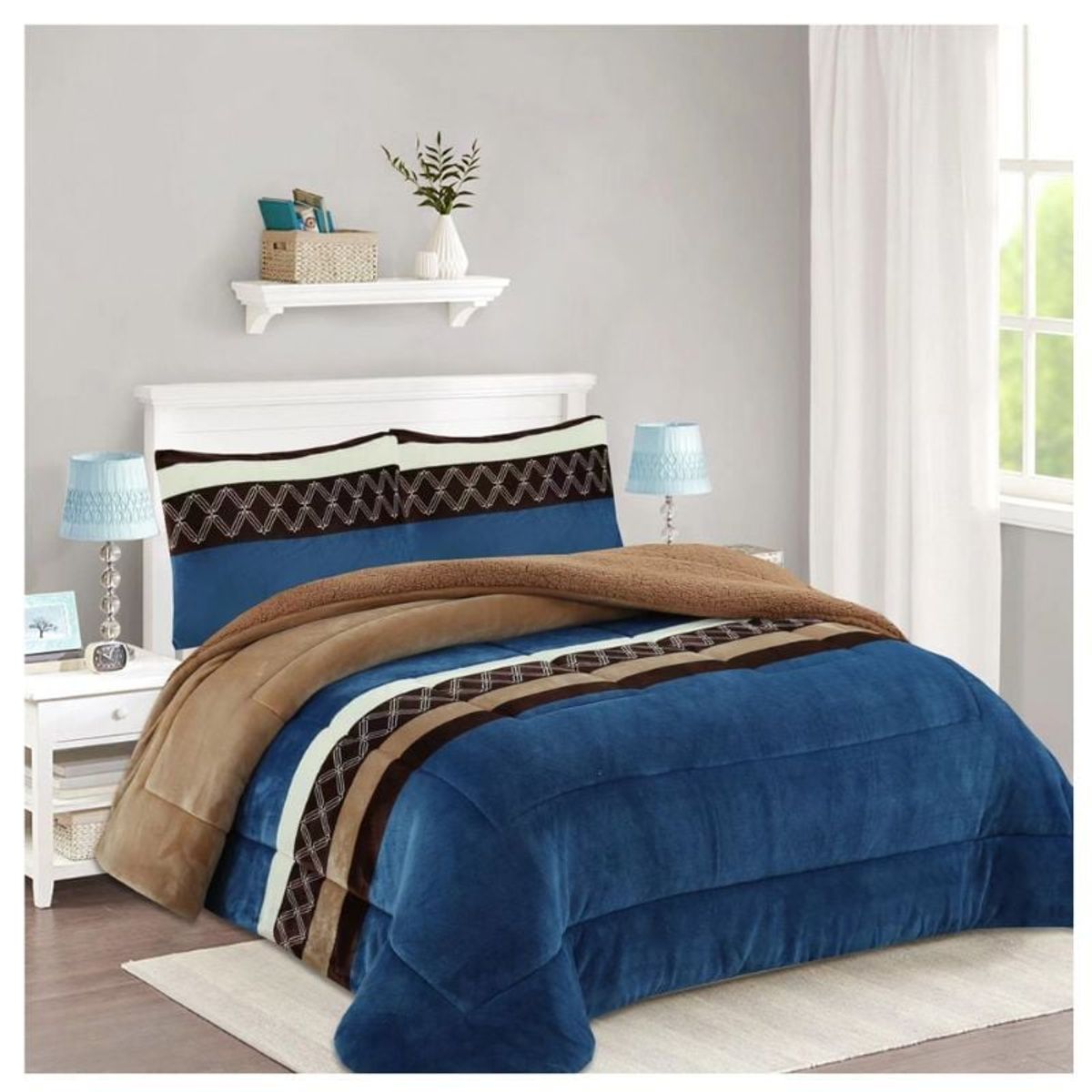 GENERICO - Cobertor Plush De Invierno Super King Con Chiporro De Diseños