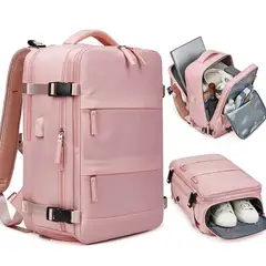 GENERICO - Mochila de Viaje Viral Avion Multifuncional 40 litros. Rosa