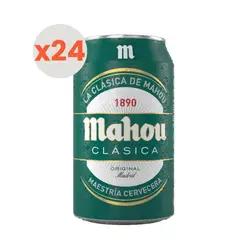 MAHOU - 24x Cerveza Clásica Lata 4,8° 330cc
