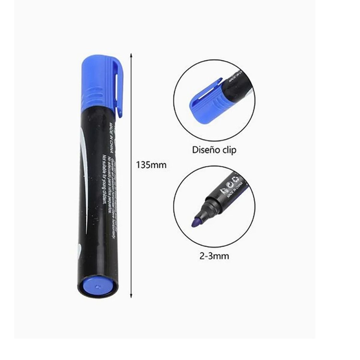 GENERICO - Rotulador No Se Seca con Tapa Azul 1pcs