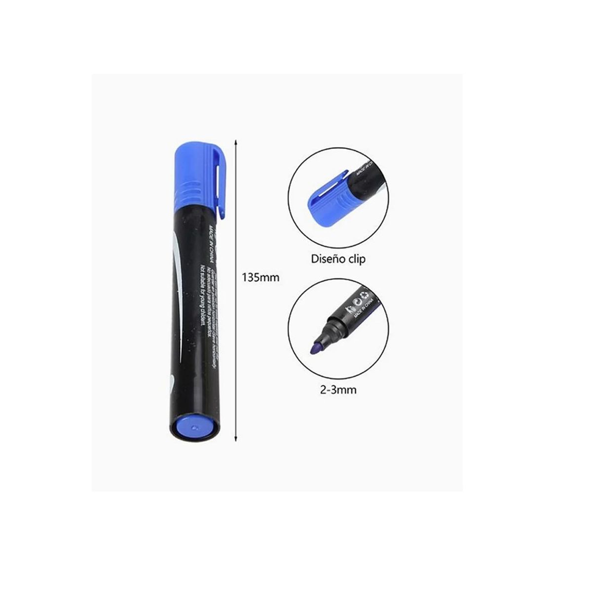 GENERICO - Rotulador No Se Seca con Tapa Azul 1pcs