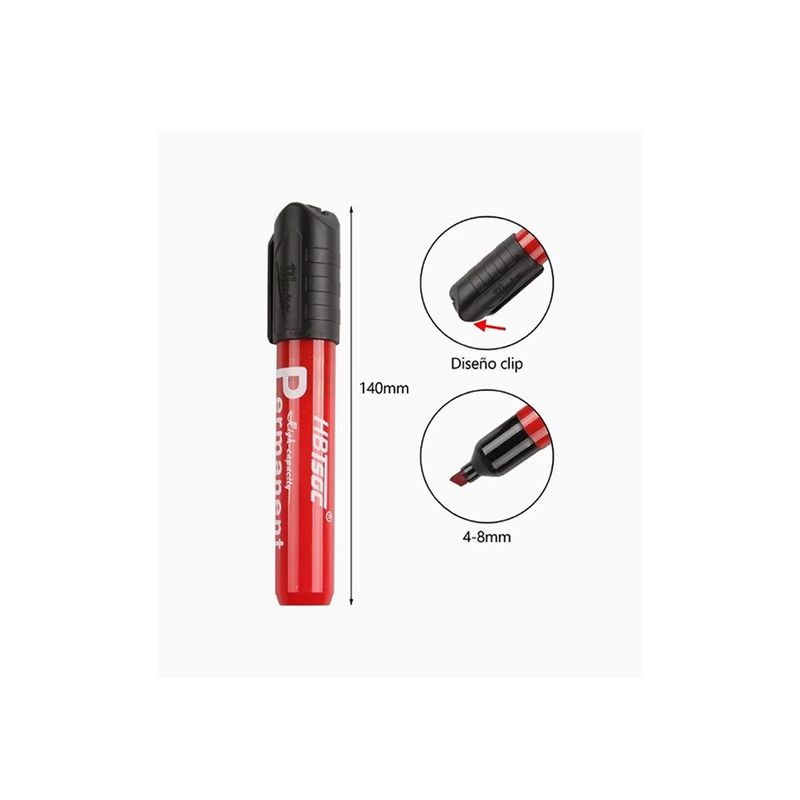GENERICO - Marcador Rojo de Punta Redonda 1pcs 14cm
