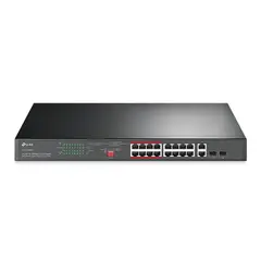 TP LINK - Switch 16 Puertos PoE 10/100 Mbps + 2 PoE Gigabit + 2 SFP Gigabit