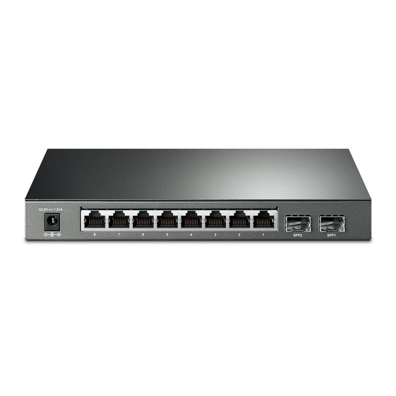 TP LINK - Switch Inteligente 10 Puertos Gigabit 8 PoE+ 2 Ranuras SFP TL-SG2210P