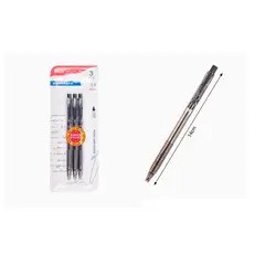 GENERICO - Bolígrafo Simple Negro 3 pcs