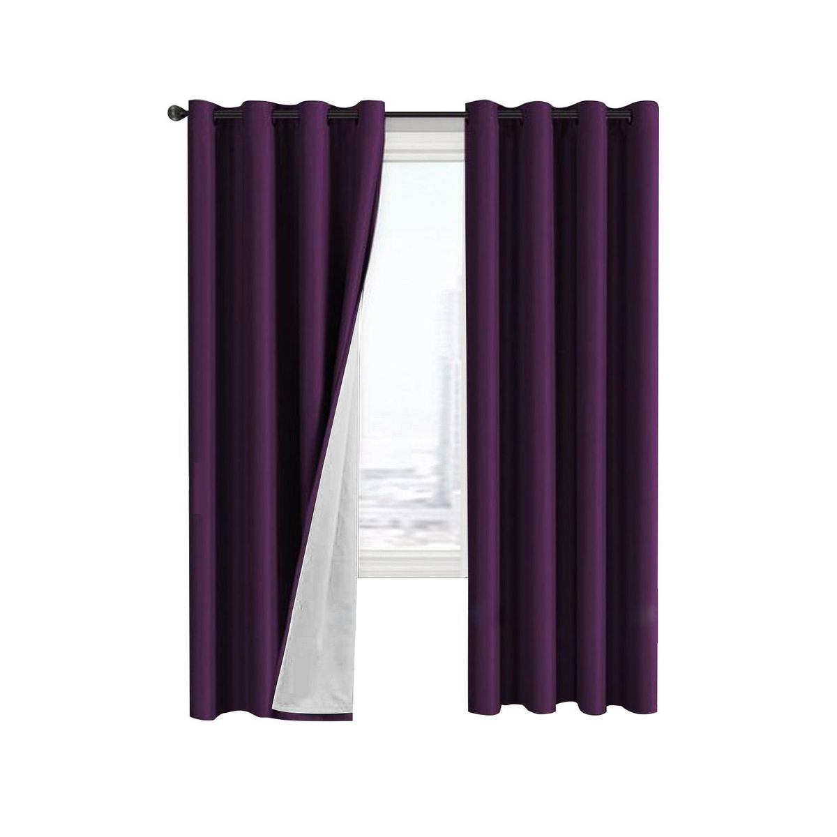 CURSOR - Cortina Blackout 100% Lino Textura Térmica Engomada Colores - Violeta